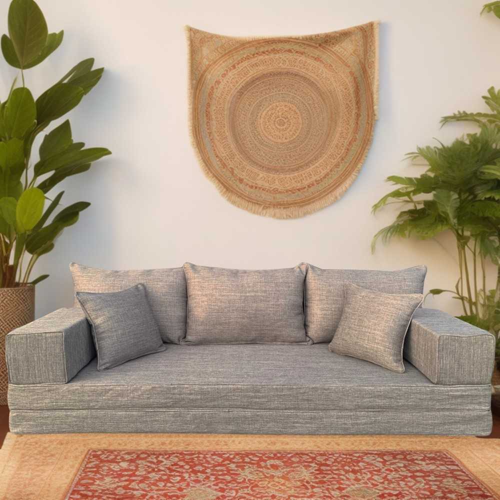 SERENE Double Base Linen Floor Sofa Set