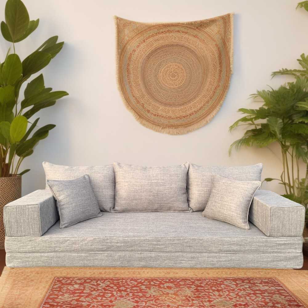 SERENE Double Base Linen Floor Sofa Set