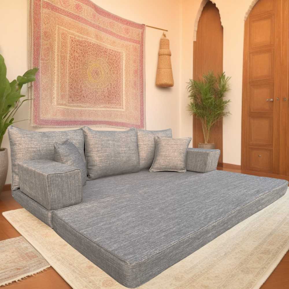 SERENE Double Base Linen Floor Sofa Set