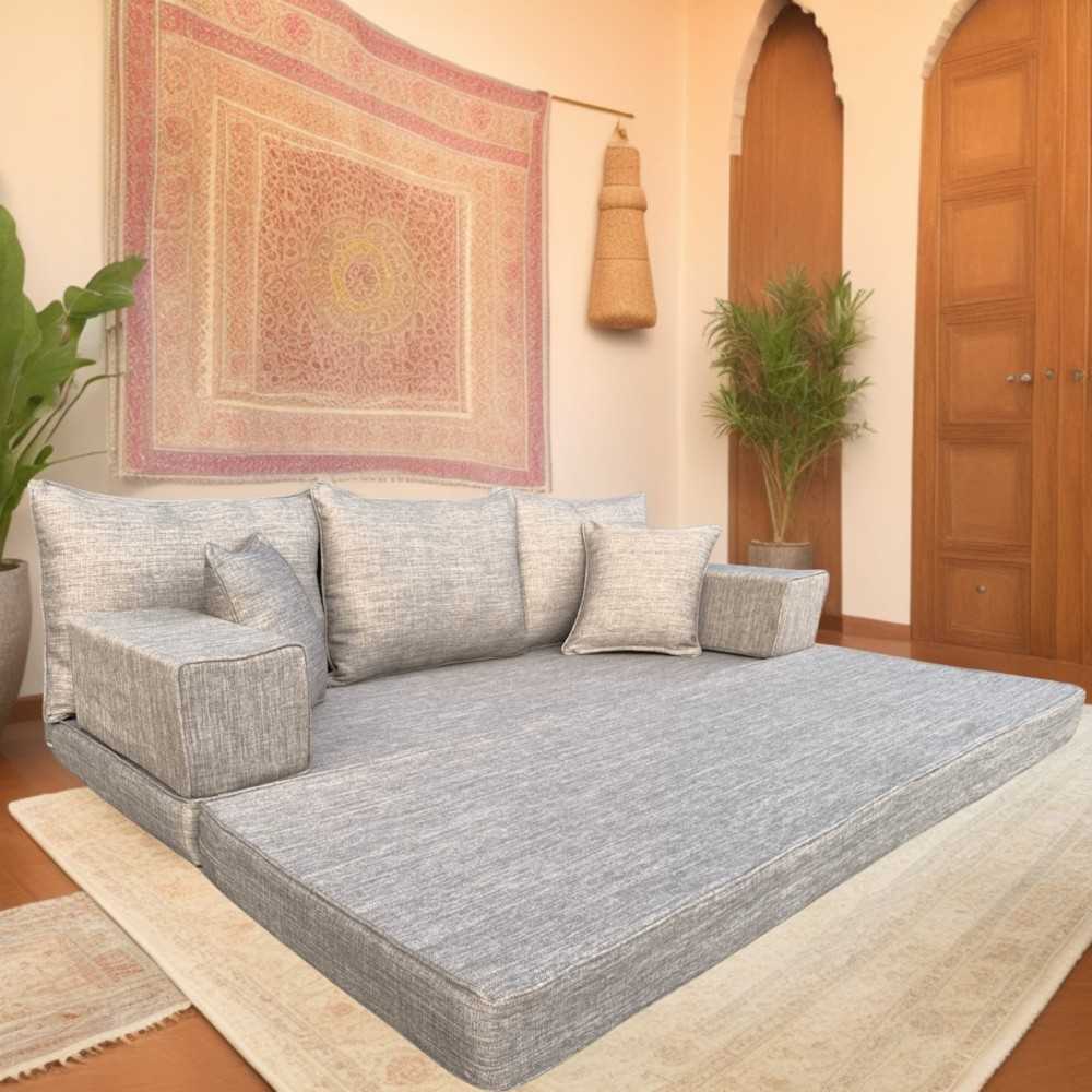 SERENE Double Base Linen Floor Sofa Set