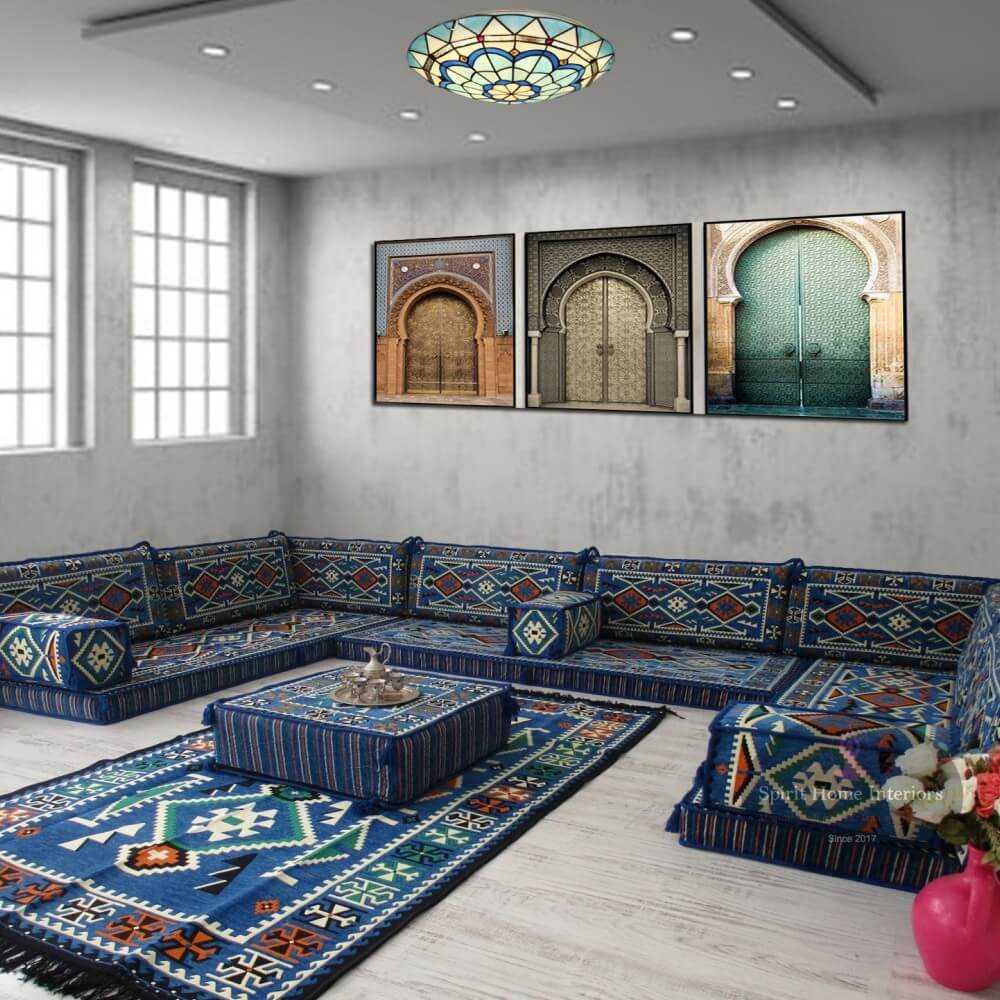 ANATOLIA Nine Seater Modular U-Shaped Floor Sofa Set
