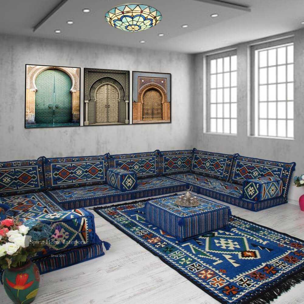 ANATOLIA Nine Seater Modular U-Shaped Floor Sofa Set