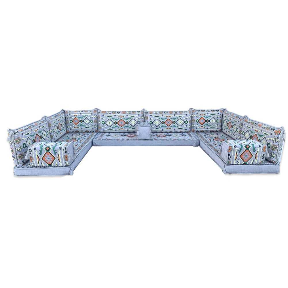 ANATOLIA Nine Seater Modular U-Shaped Floor Sofa Set