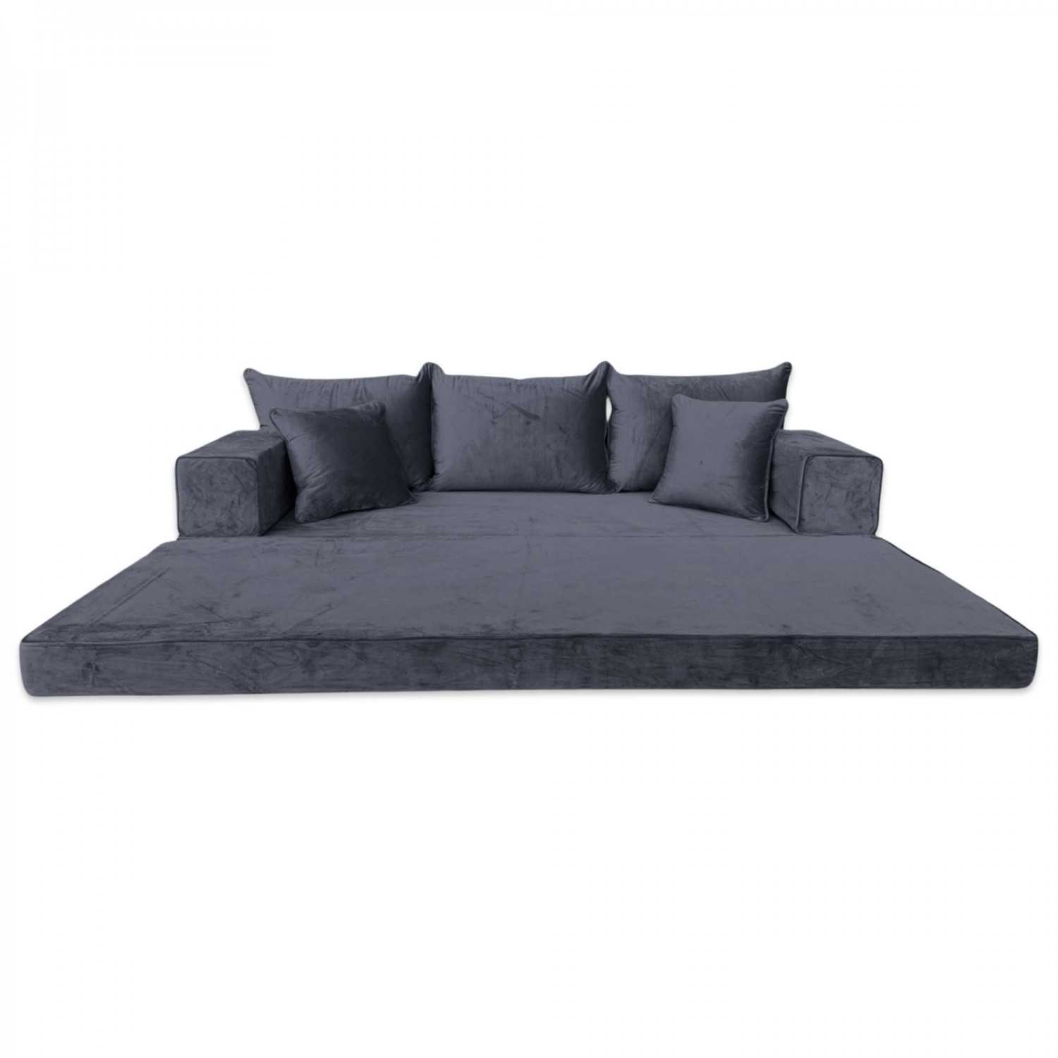 PLUSH Velvet Double Base Floor Sofa Set