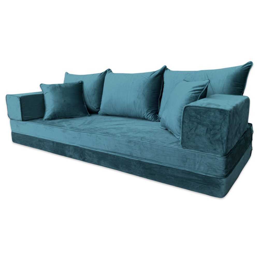 PLUSH Velvet Double Base Floor Sofa Set