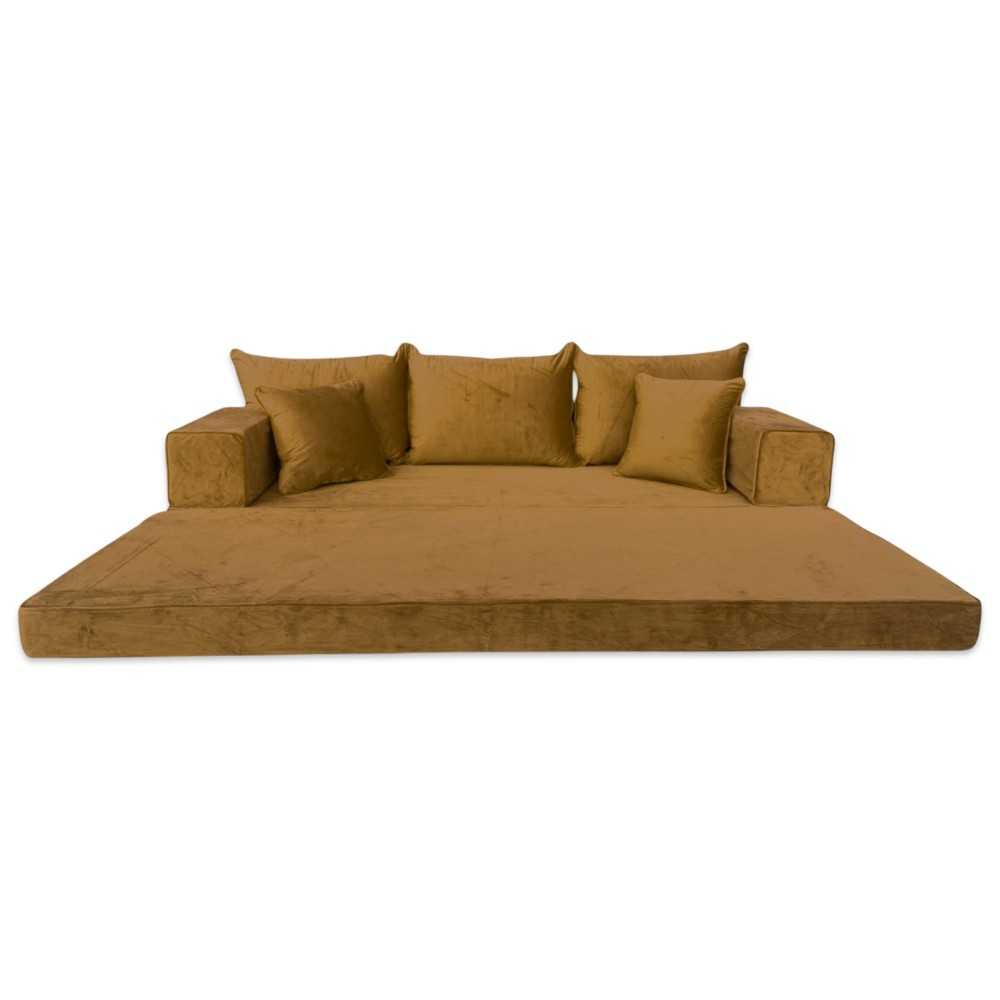 PLUSH Velvet Double Base Floor Sofa Set