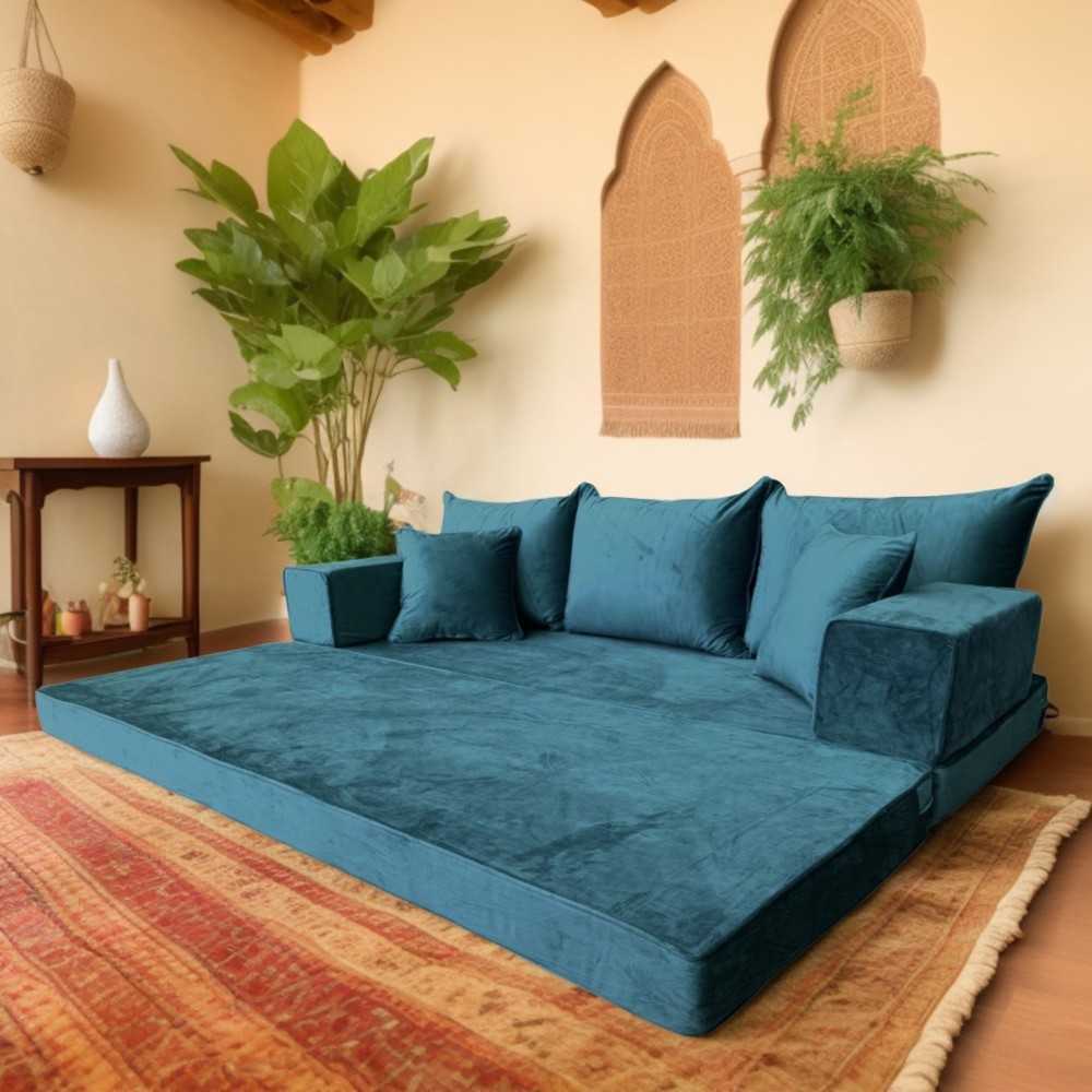PLUSH Velvet Double Base Floor Sofa Set