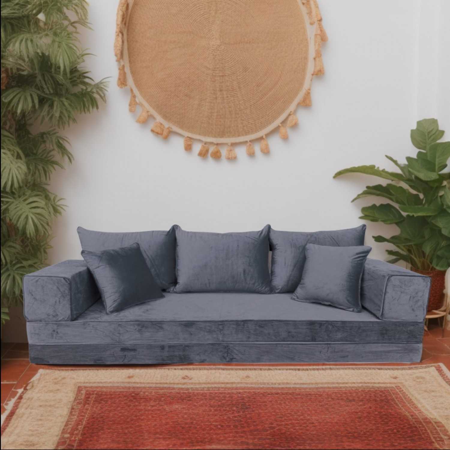 PLUSH Velvet Double Base Floor Sofa Set