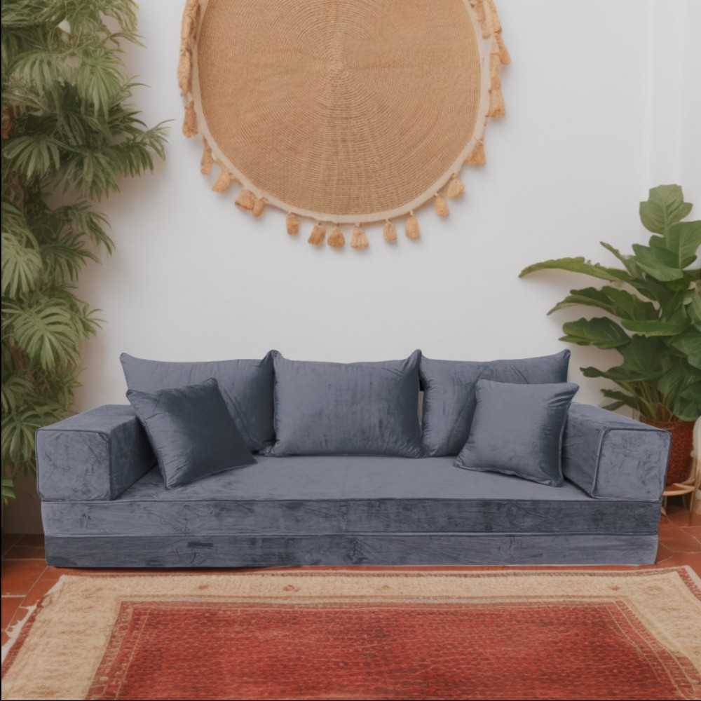 PLUSH Velvet Double Base Floor Sofa Set