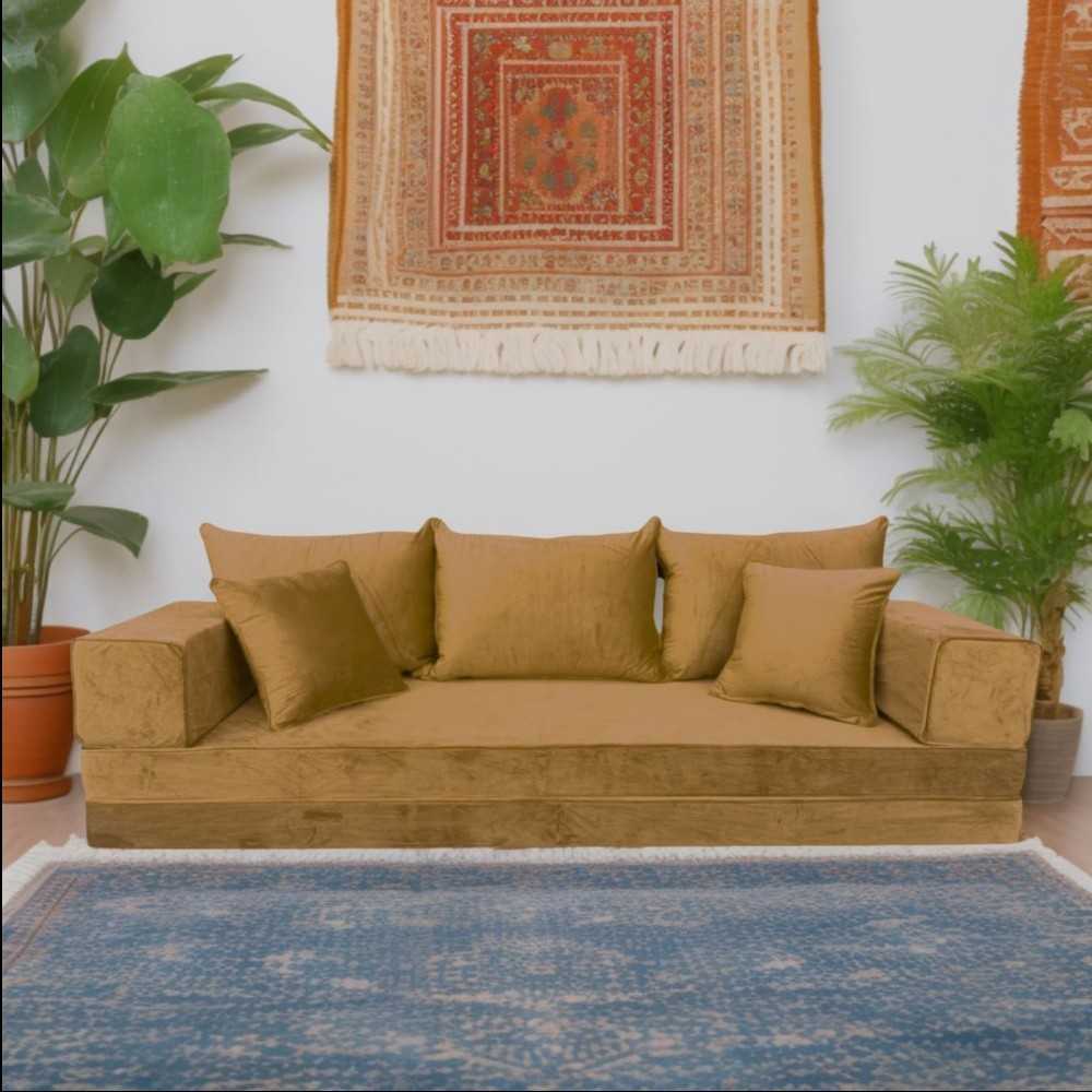 PLUSH Velvet Double Base Floor Sofa Set