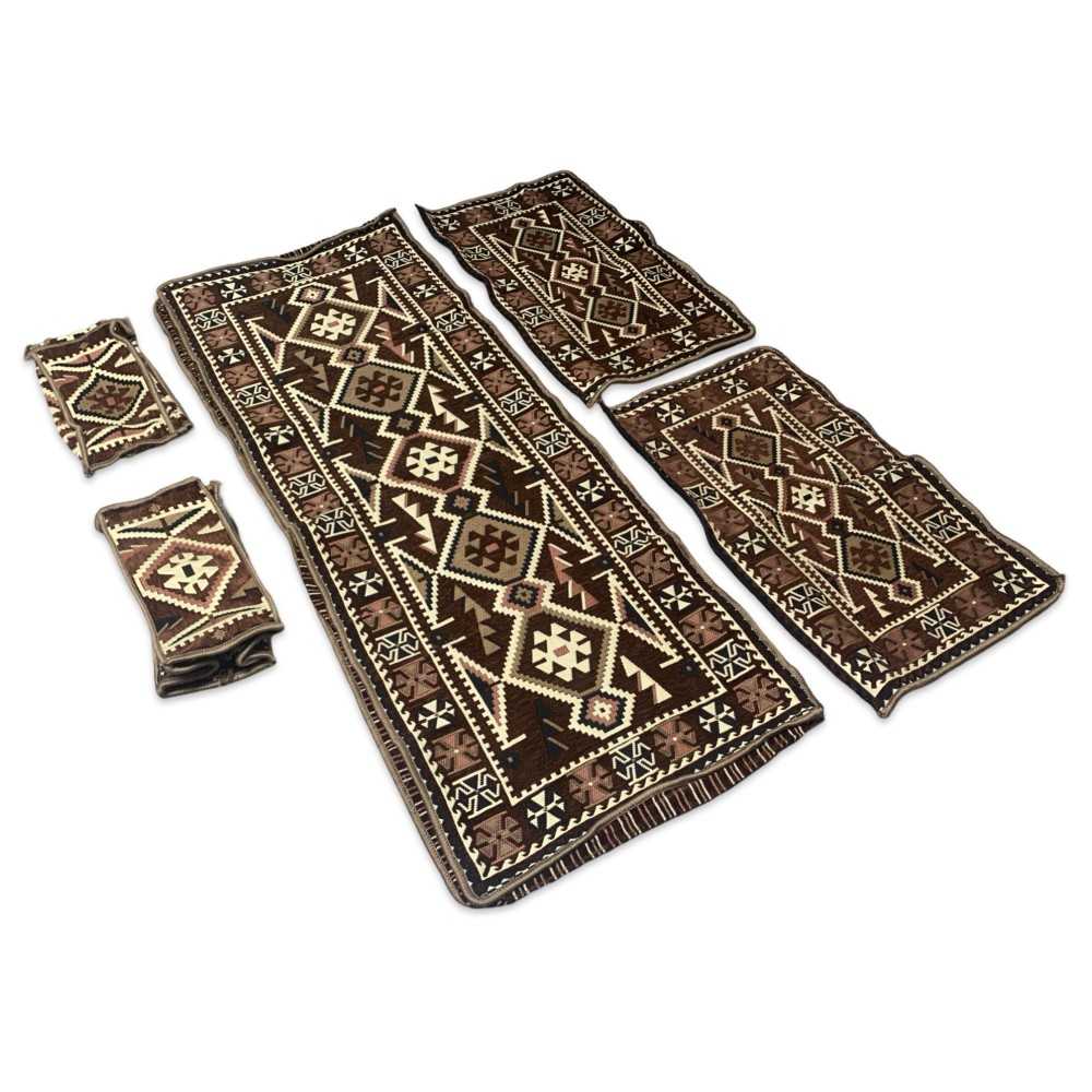 STOCK CLEARENCE!!! ANATOLIA Three Seater Majlis Floor Sofa Set Covers - Brown