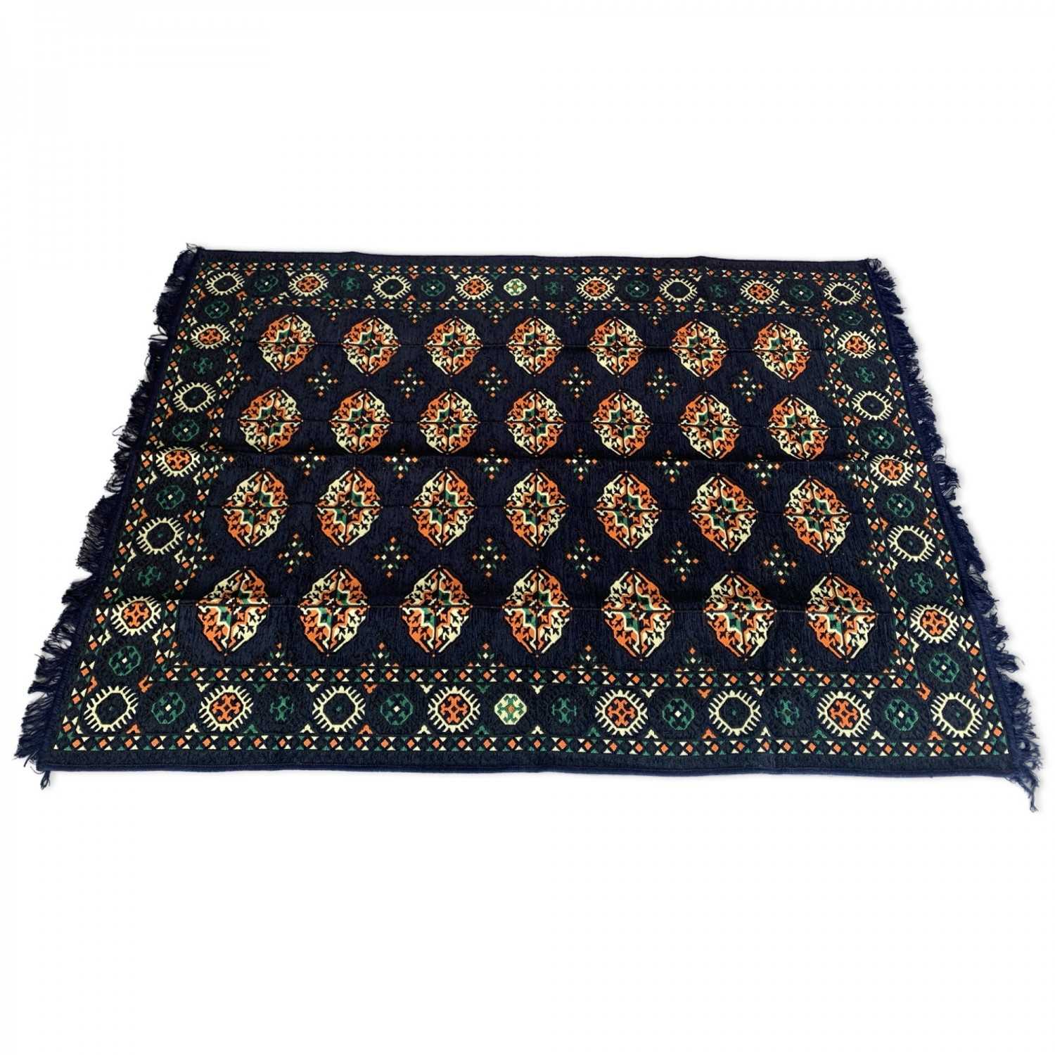 BUKHARA 180 x 135 cm Oriental Turkish Kilim Rug - Navy