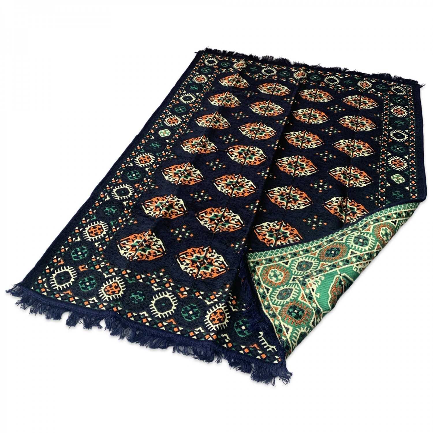 BUKHARA 180 x 135 cm Oriental Turkish Kilim Rug - Navy