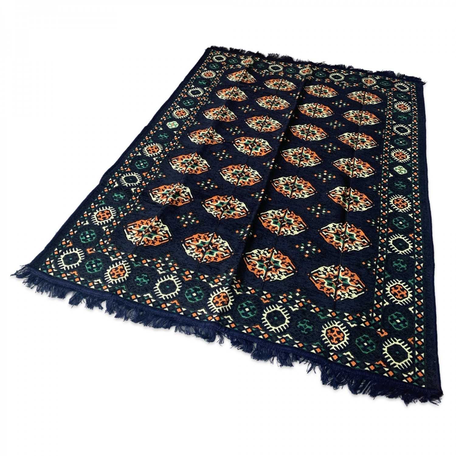 BUKHARA 180 x 135 cm Oriental Turkish Kilim Rug - Navy