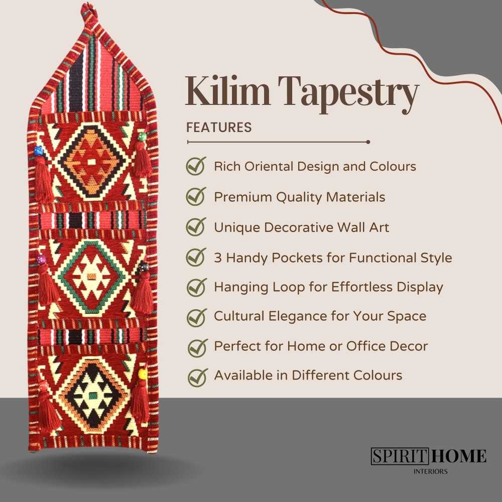 ANATOLIA Kilim Wall Hanging Tapestry - Red