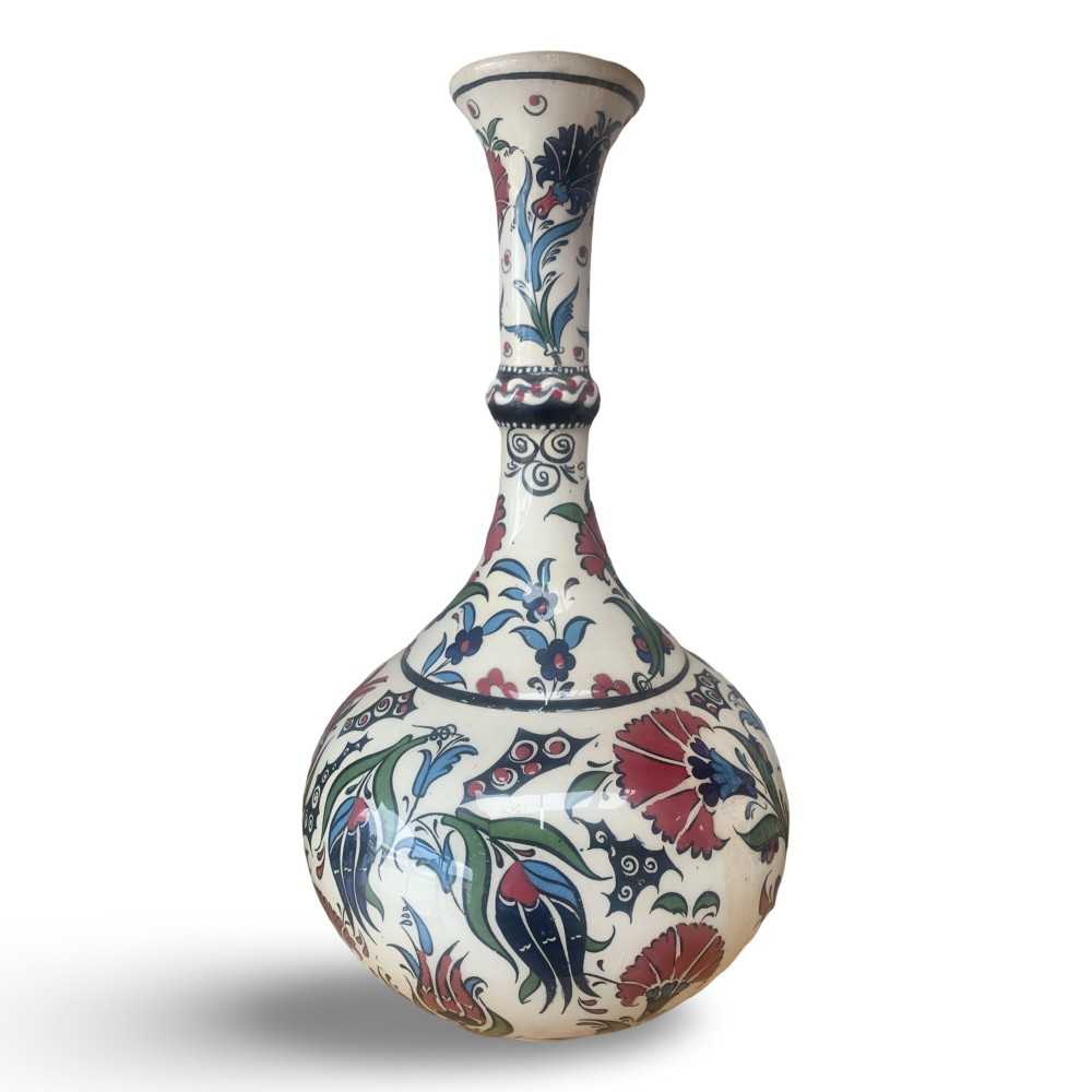 TEARDROP Handmade Turkish Ceramic Vase - Blue Neck