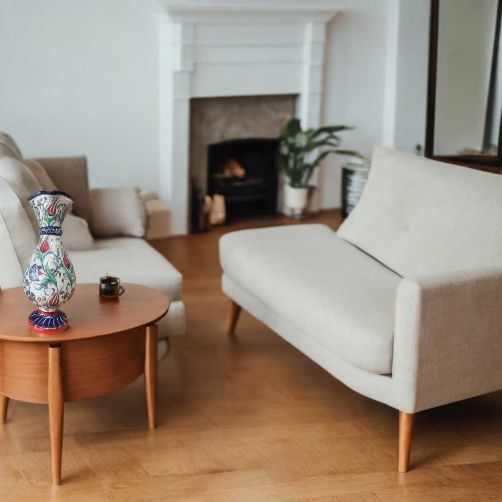 LOTUS Handmade Turkish Ceramic Vase - Blue Neck