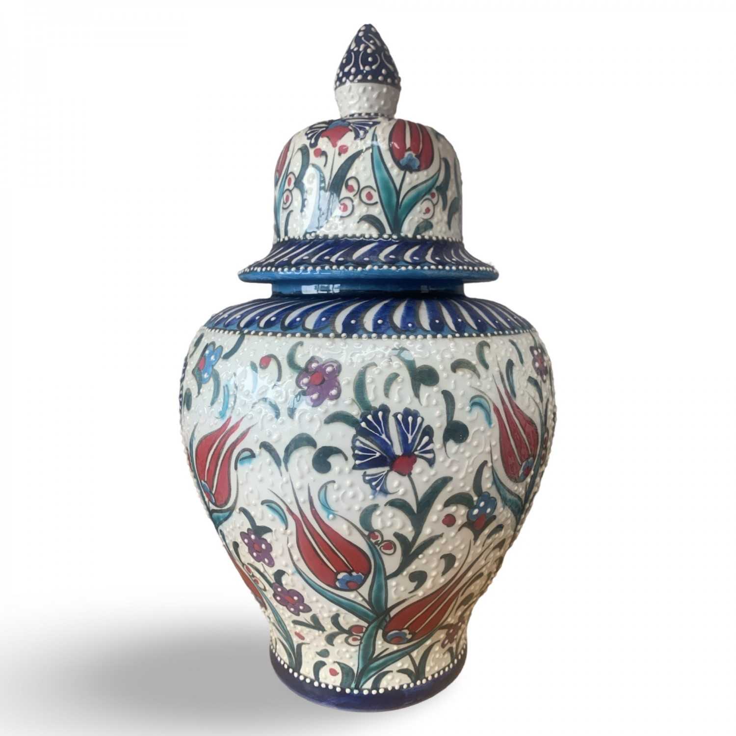 ROYAL Red Tulip Handmade Turkish Ceramic Vase