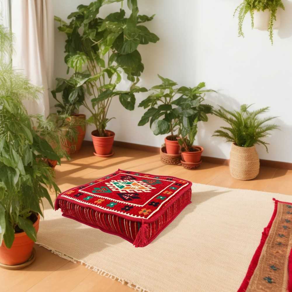 BELKIS 50 x 50 cm Kilim Floor Cushion Cover