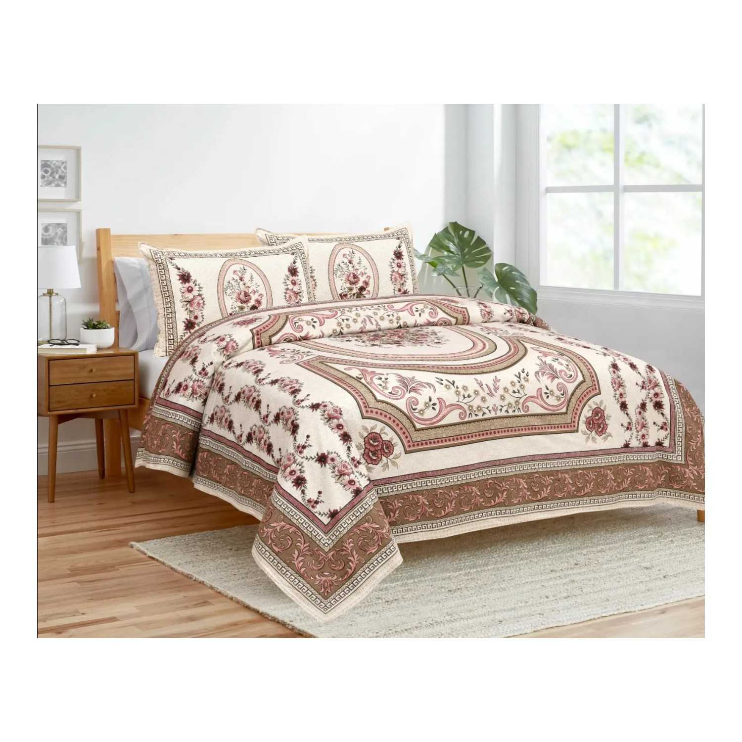 Majestic Floral Sanganeri Print Cotton Bedsheet – King Size Majestic Floral Sanganeri Print Cotton Bedsheet – King Size