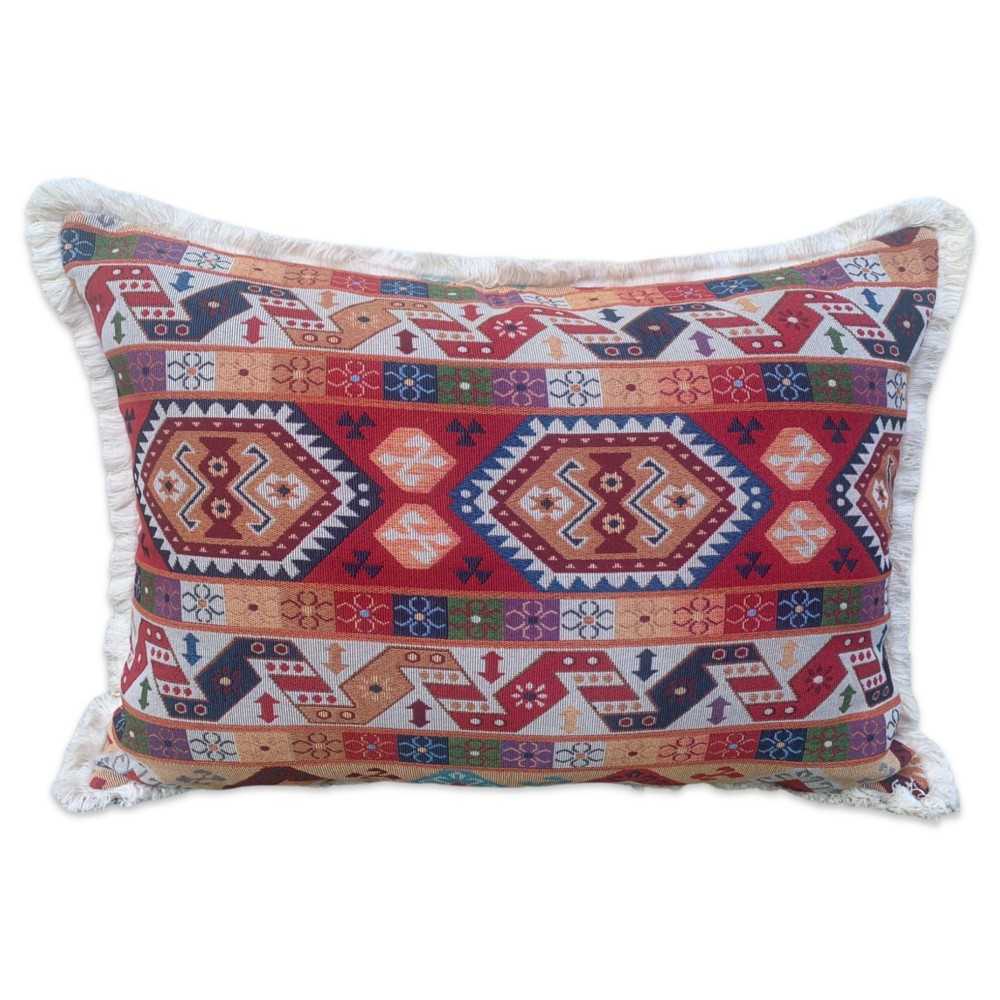 MESO 60 x 45 cm Kilim Pillow Cover with Fringe Edges