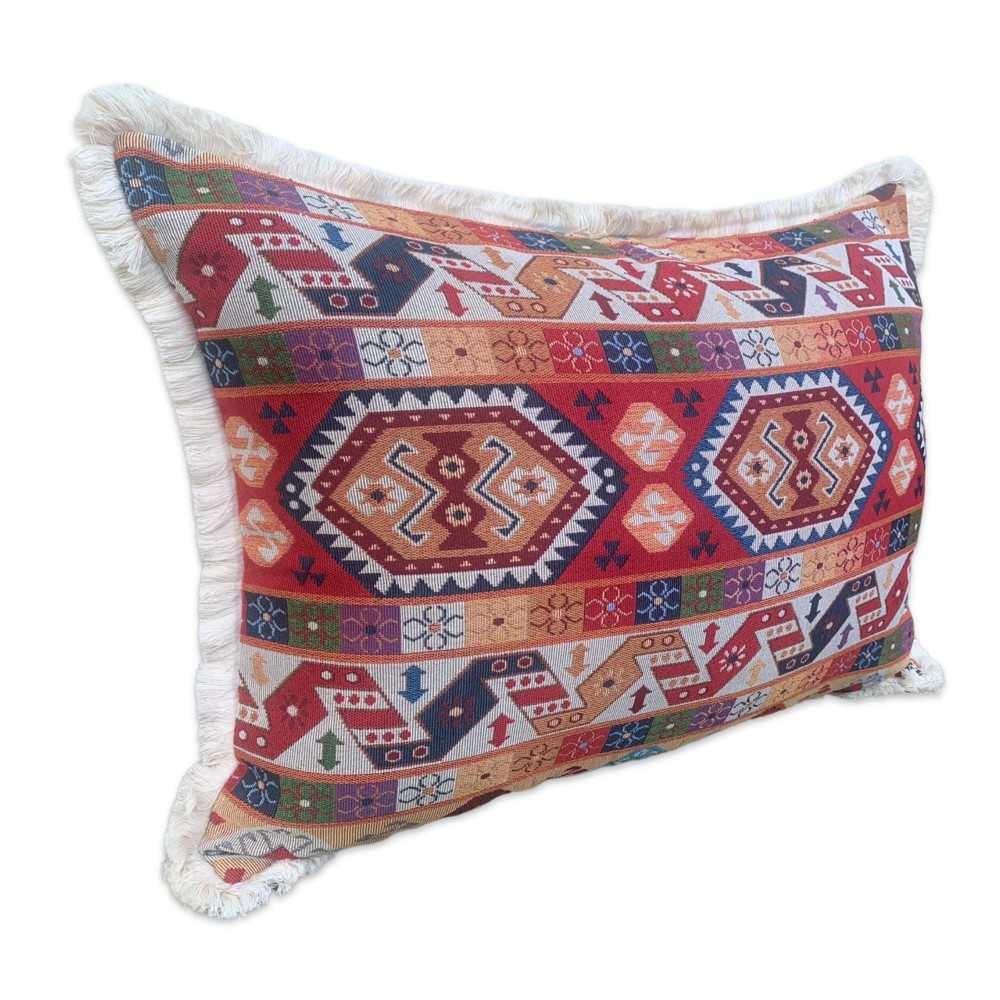 MESO 60 x 45 cm Kilim Pillow Cover with Fringe Edges