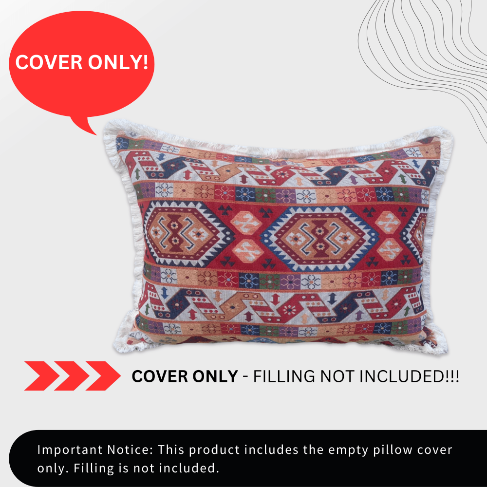 MESO 60 x 45 cm Kilim Pillow Cover with Fringe Edges