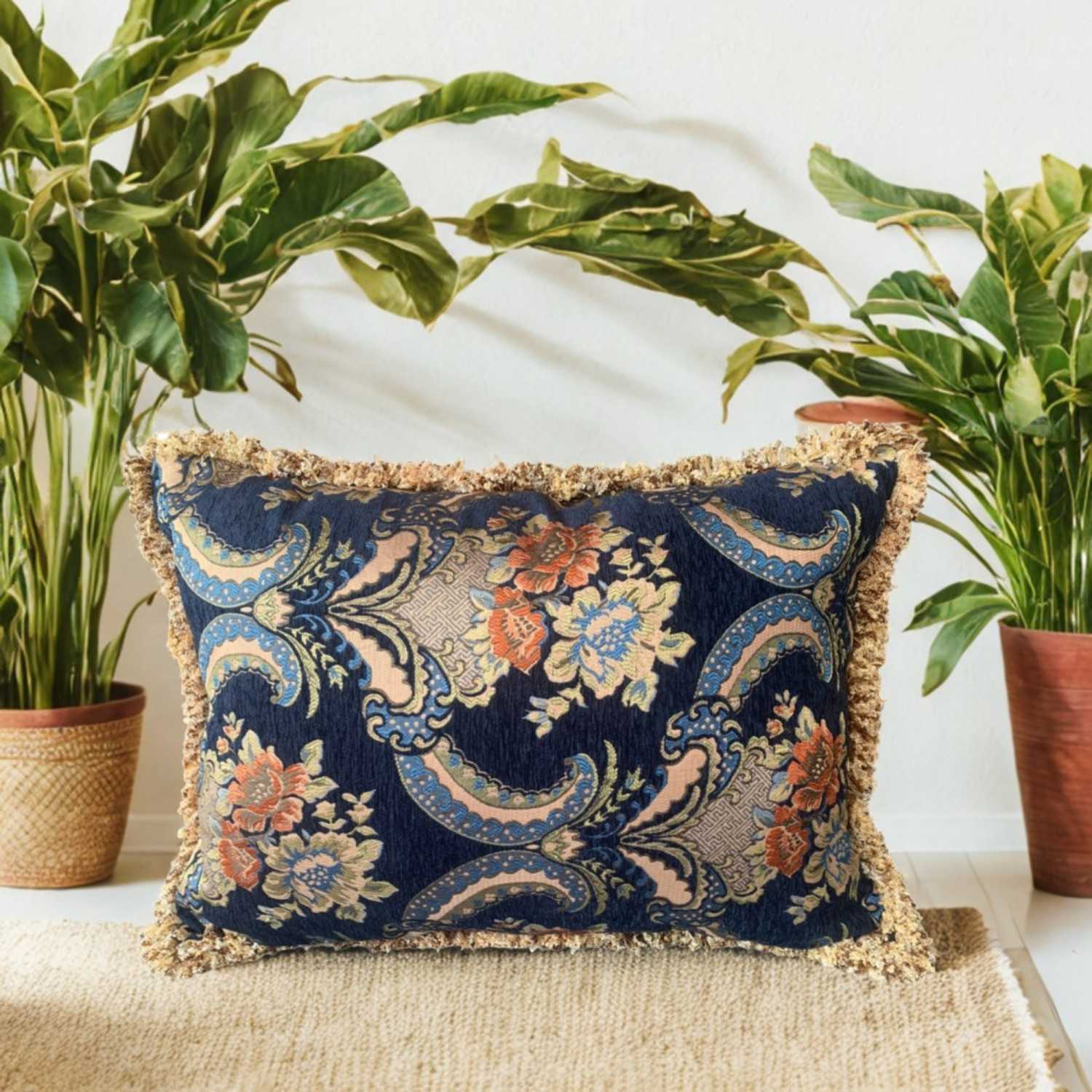 ORIENT 60 x 45 cm Kilim Pillow Cover with Fringe Edges