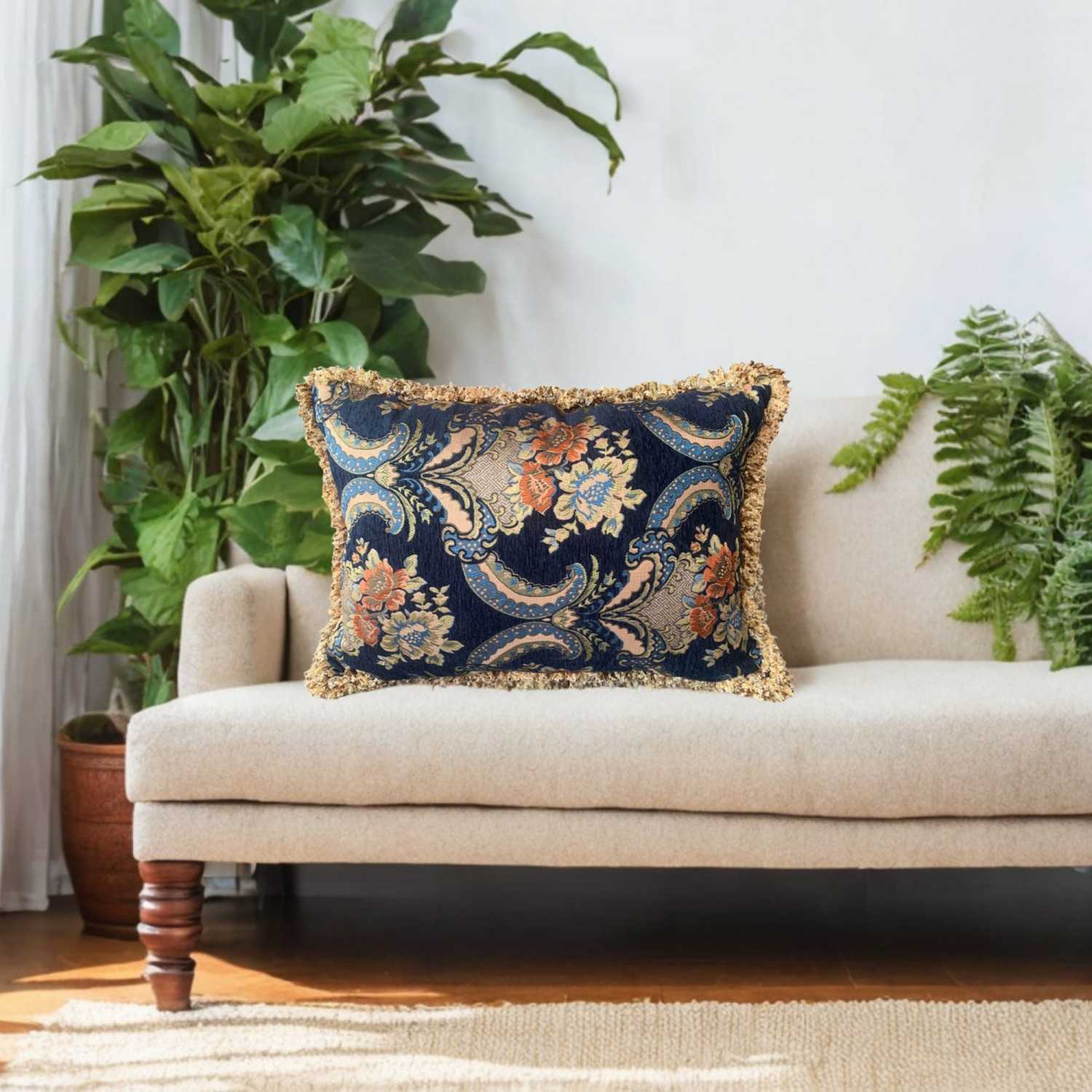 ORIENT 60 x 45 cm Kilim Pillow Cover with Fringe Edges