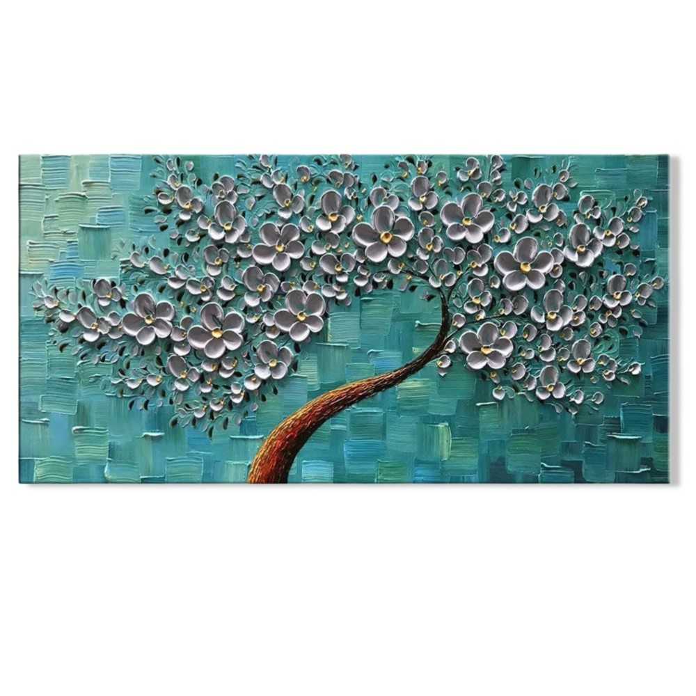 Handpainted 3D Floral Oil Painting on Canvas – Modern Abstract Elegance