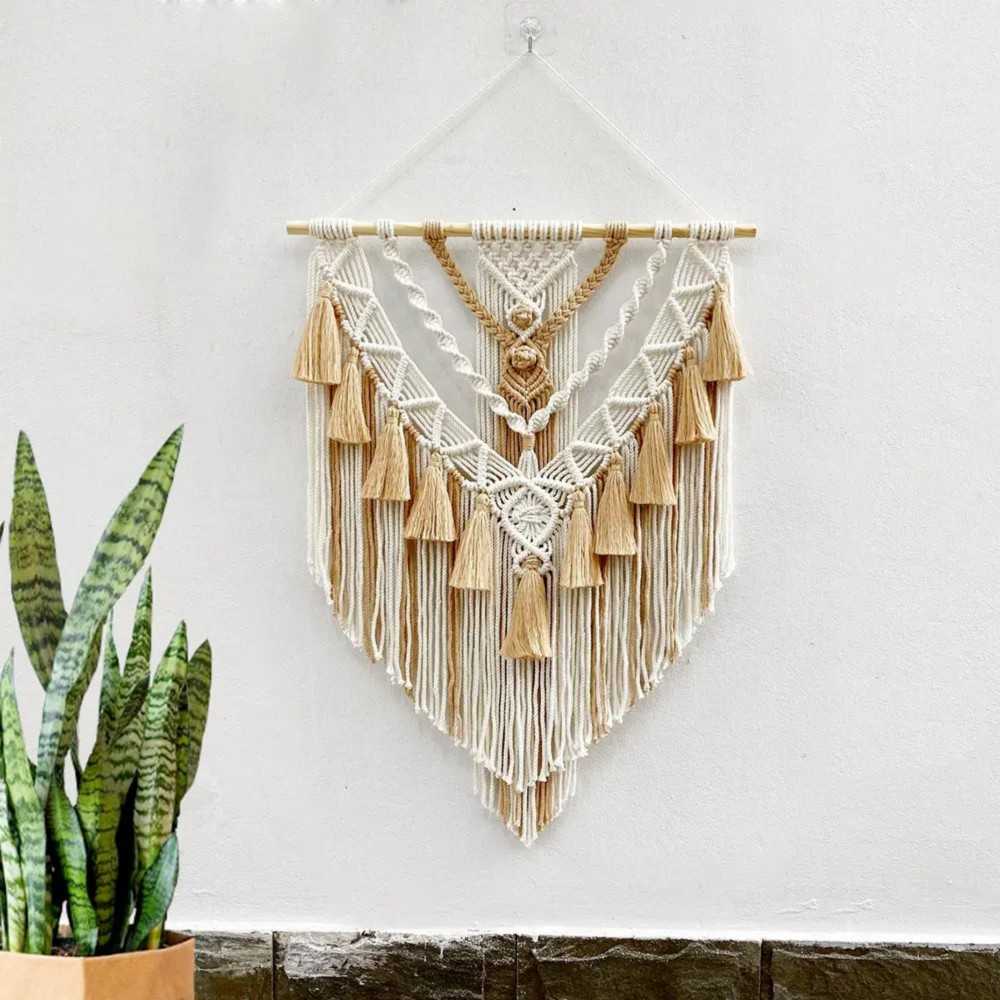Handmade Boho Macrame Wall Hanging with Tassels