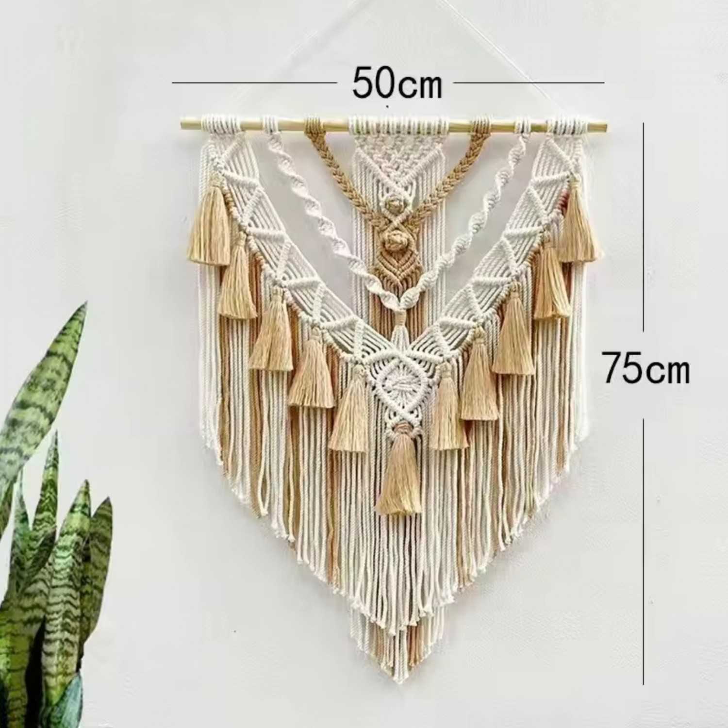 Handmade Boho Macrame Wall Hanging with Tassels