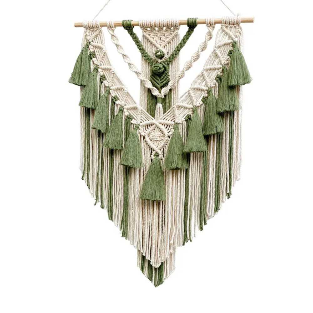 Handmade Boho Macrame Wall Hanging with Tassels