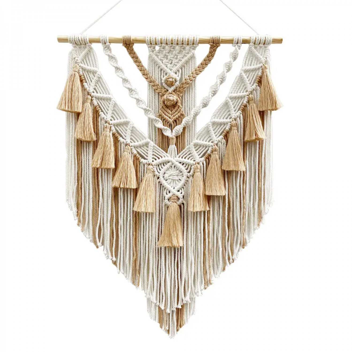 Handmade Boho Macrame Wall Hanging with Tassels