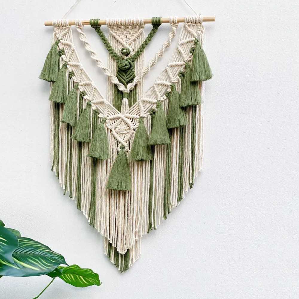 Handmade Boho Macrame Wall Hanging with Tassels
