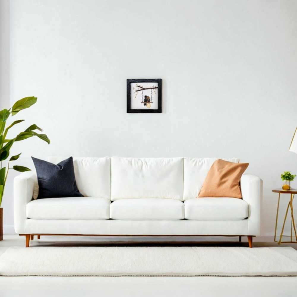 Romantic Handmade Framed Pebble Wall Art