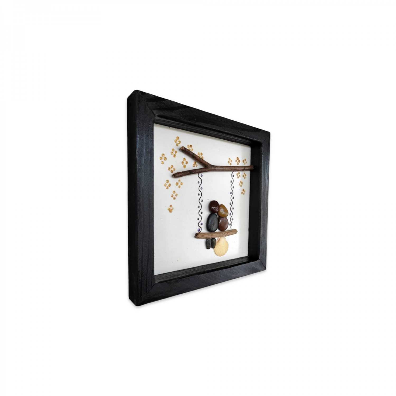 Romantic Handmade Framed Pebble Wall Art