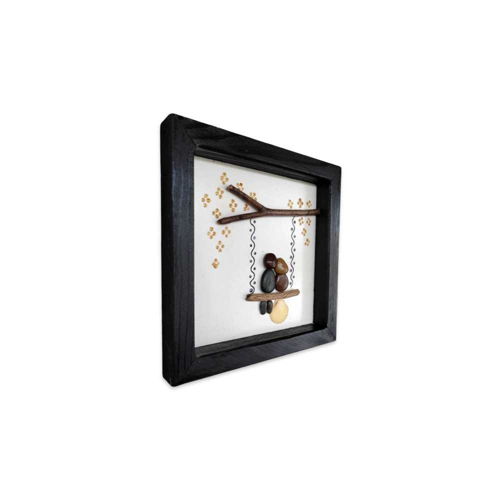 Romantic Handmade Framed Pebble Wall Art