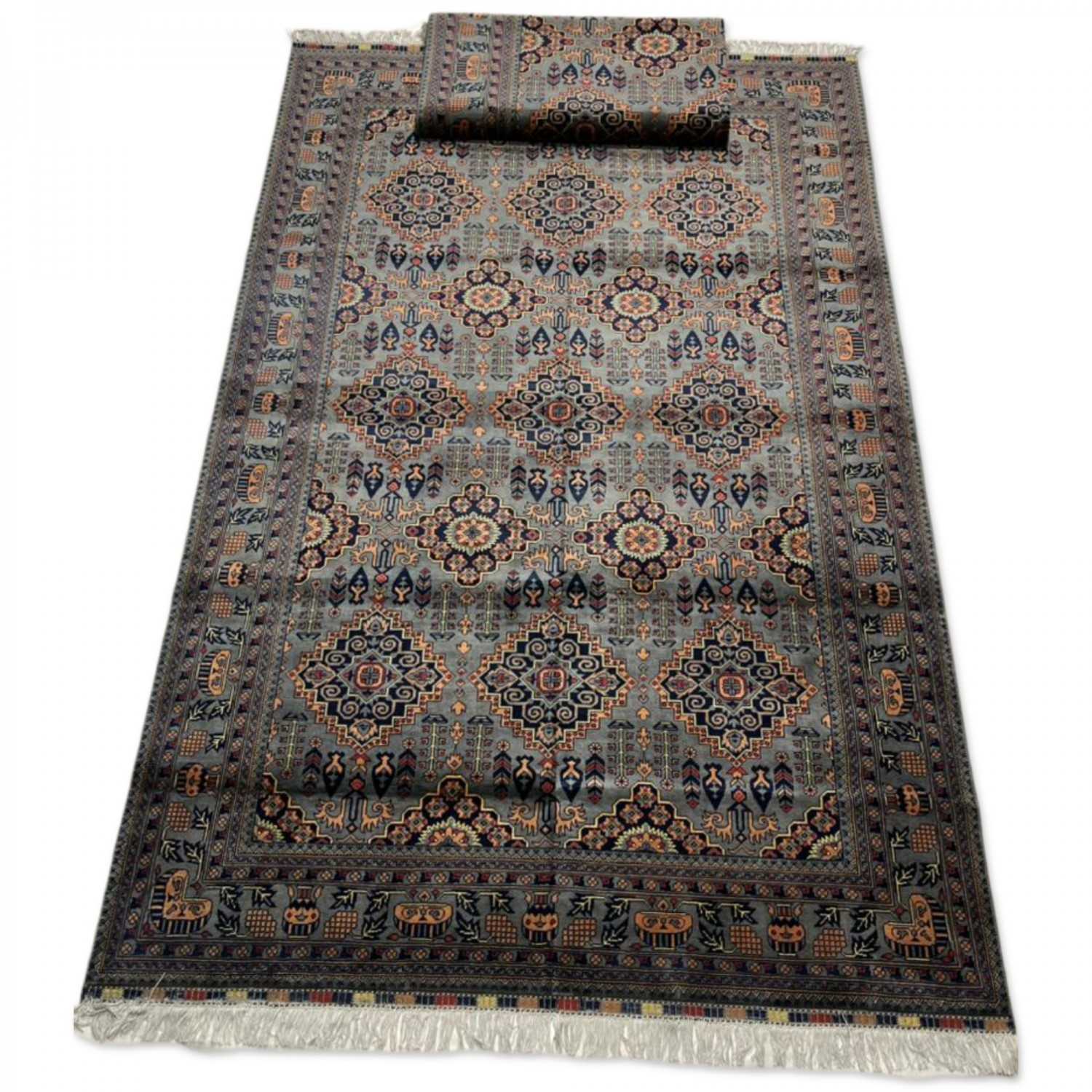 Traditional Handwoven Persian Rug – 2x3m, Afghan Wool with Classic Fringe