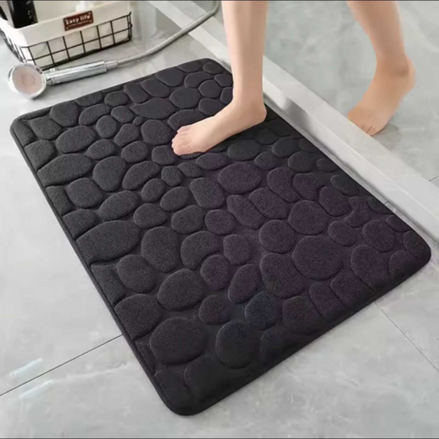 Luxury Cobblestone Memory Foam Bathroom Mat – Anti-Slip, Machine Washable, 40 x 60 cm