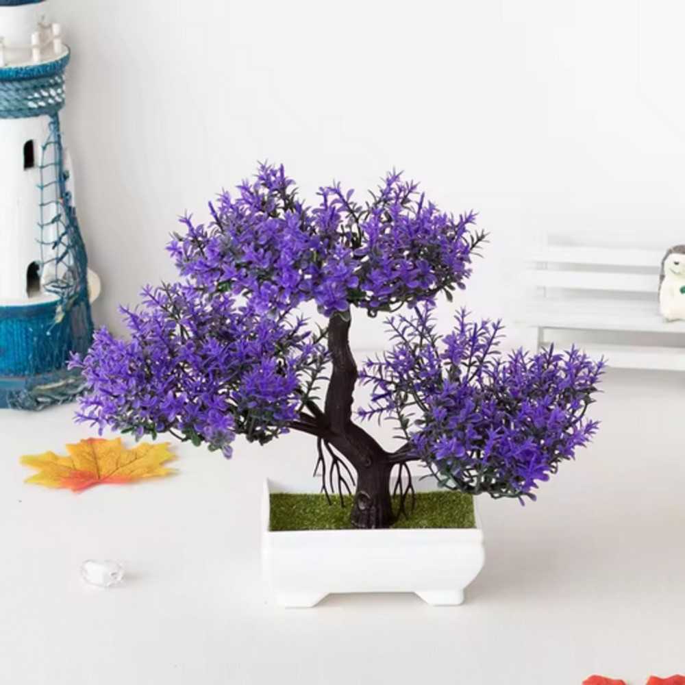 Artificial Bonsai Tree with Vase – Lifelike Small Decorative Plant in Various Colours