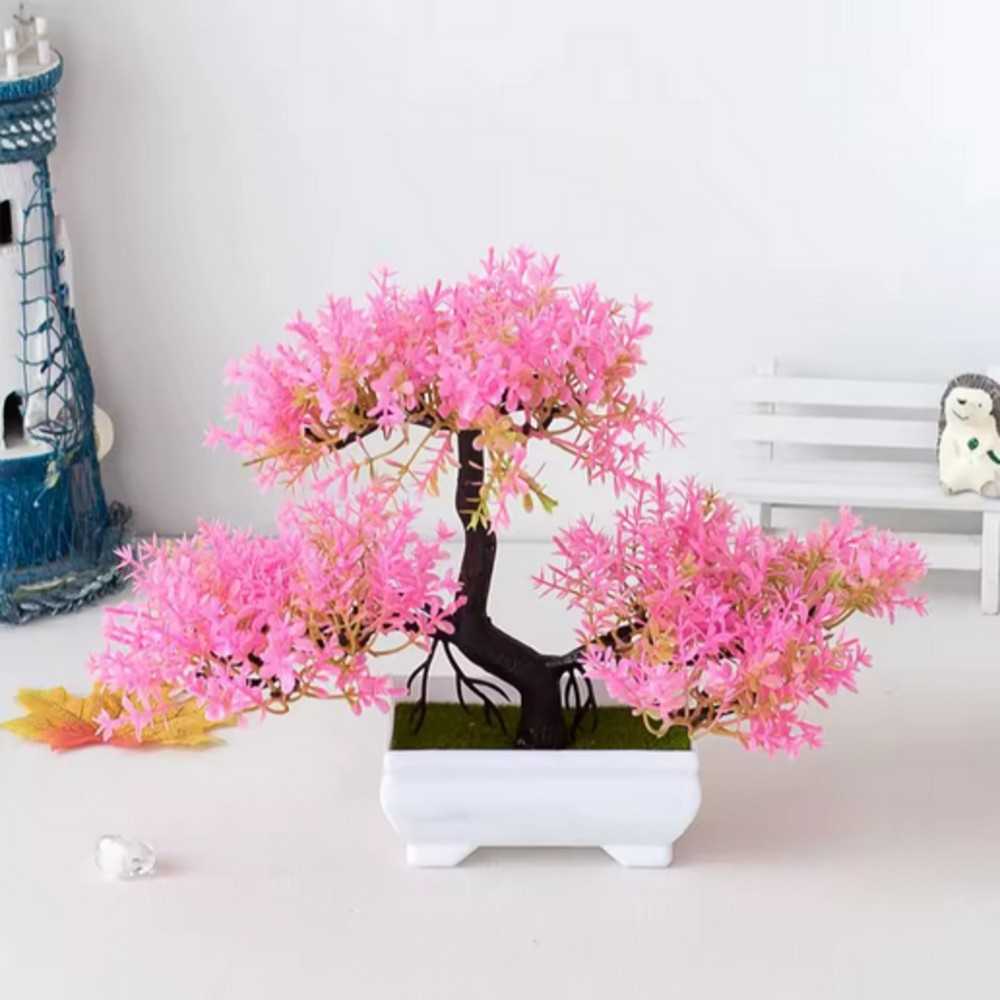 Artificial Bonsai Tree with Vase – Lifelike Small Decorative Plant in Various Colours