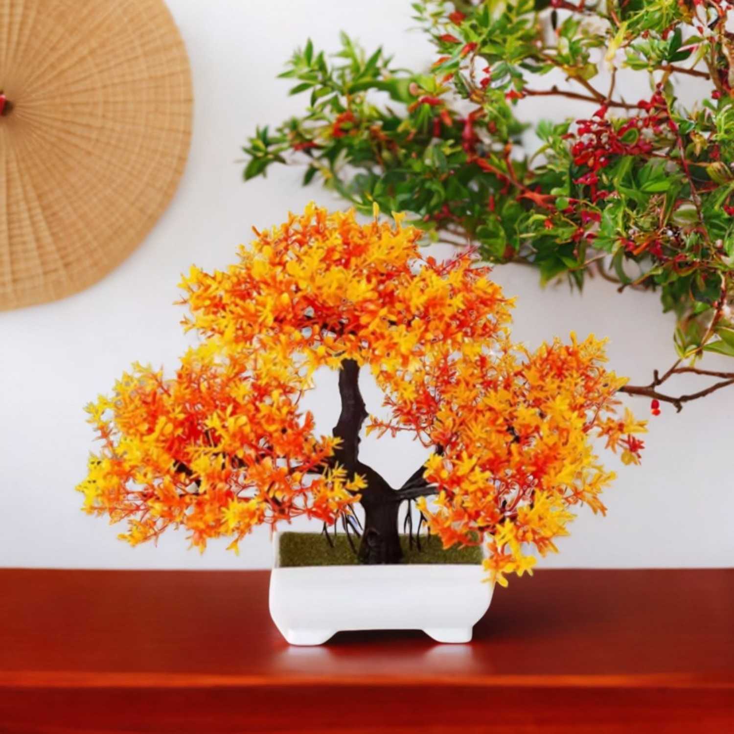Artificial Bonsai Tree with Vase – Lifelike Small Decorative Plant in Various Colours