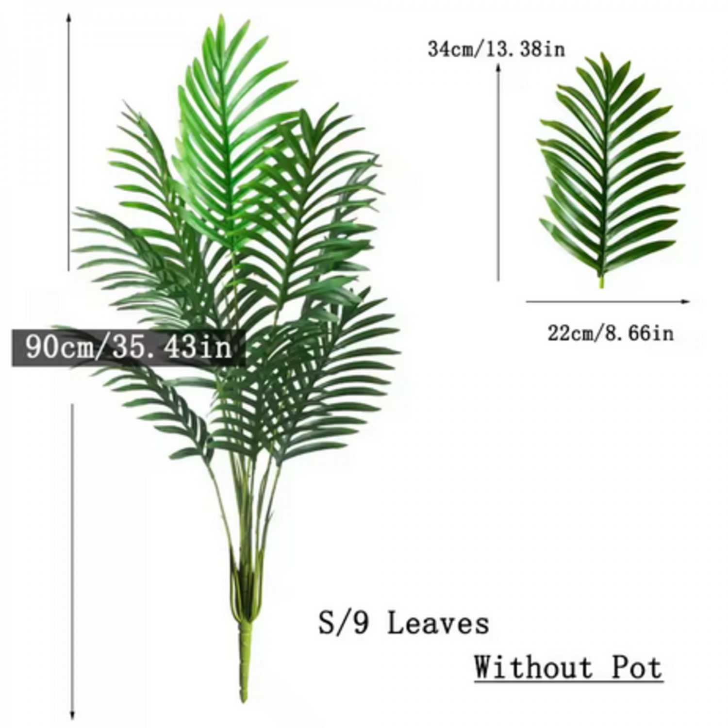 Artificial Palm Tree Tropical Fake Plant – Lifelike Faux Greenery in 3 Sizes