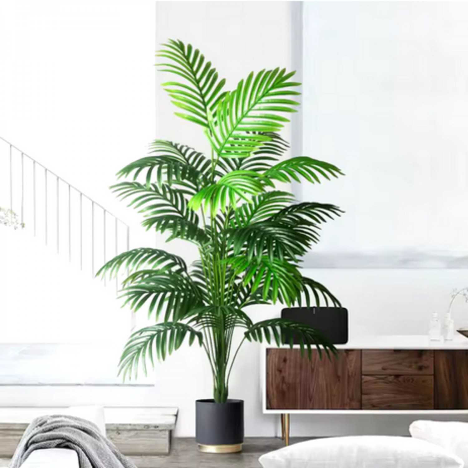 Artificial Palm Tree Tropical Fake Plant – Lifelike Faux Greenery in 3 Sizes