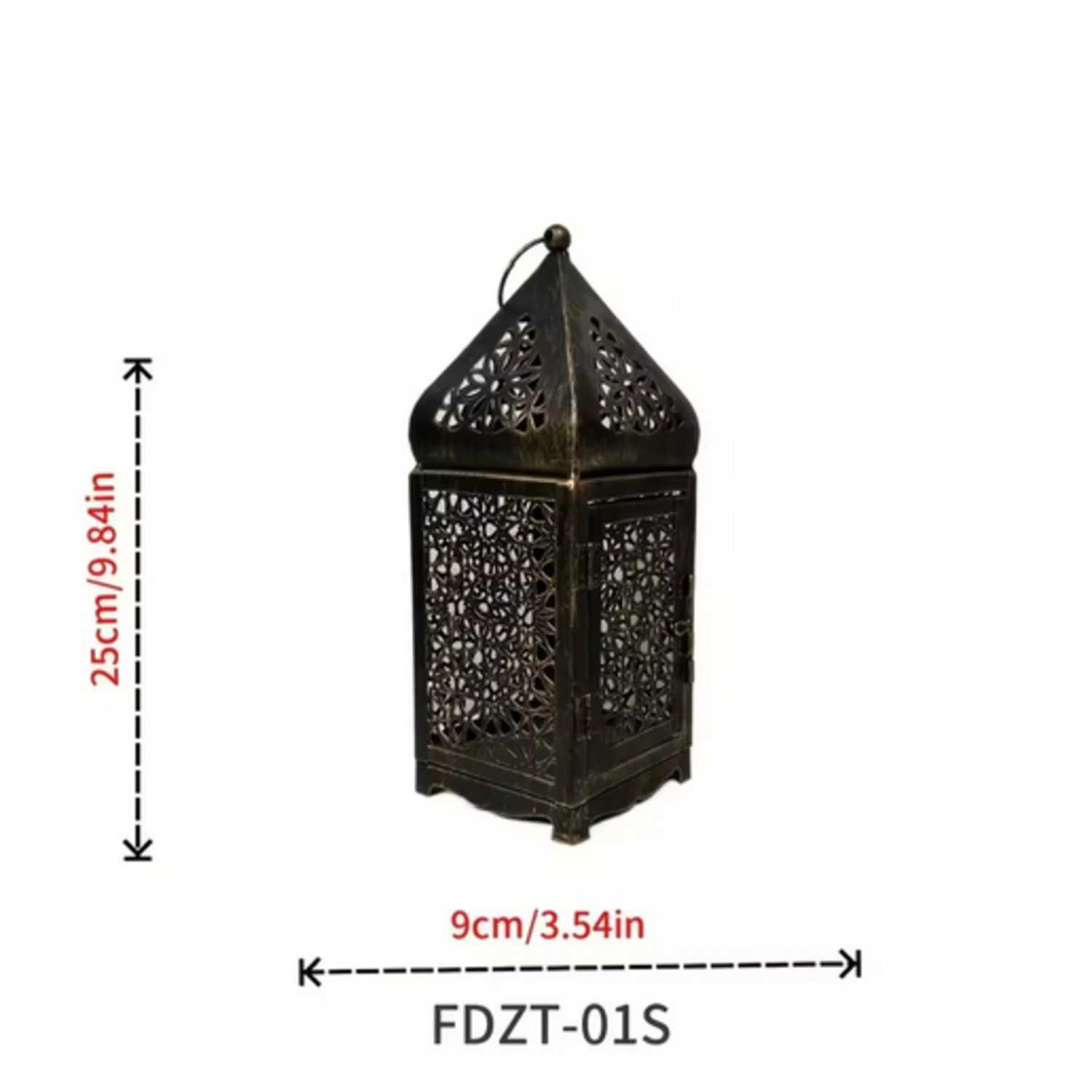 Moroccan-Style Metal Lantern Tealight Candle Holder - Available in Two Sizes