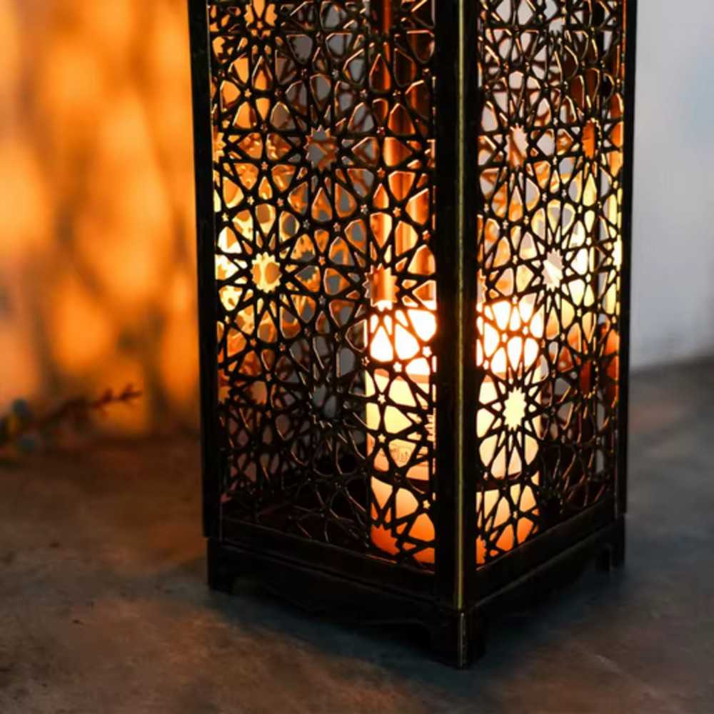 Moroccan-Style Metal Lantern Tealight Candle Holder - Available in Two Sizes