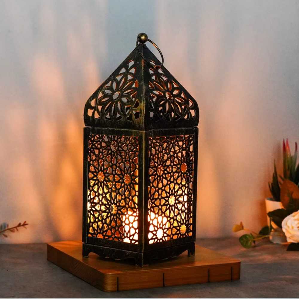 Moroccan-Style Metal Lantern Tealight Candle Holder - Available in Two Sizes