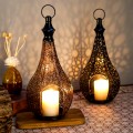 Moroccan-Style Metal Lantern Tealight Candle Holder