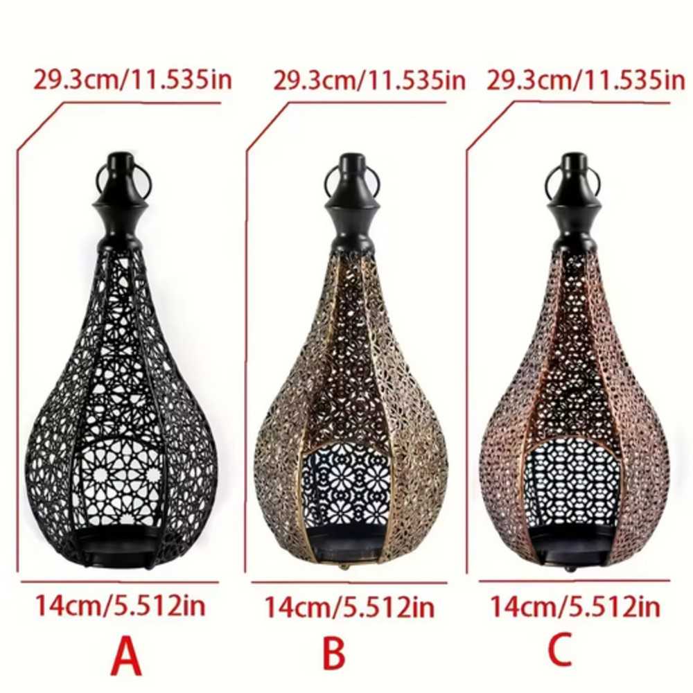 Moroccan-Style Metal Lantern Tealight Candle Holder